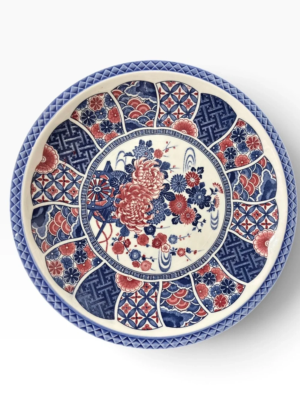 Vintage Japanese Imari Style Porcelain Charger Plate 13”